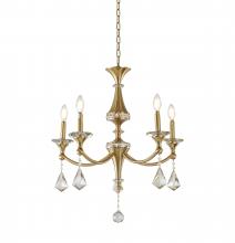 Bethel International Canada LA44C23BR - 5-Light Satin Brass Chandelier With Clear And Champagne Crystals